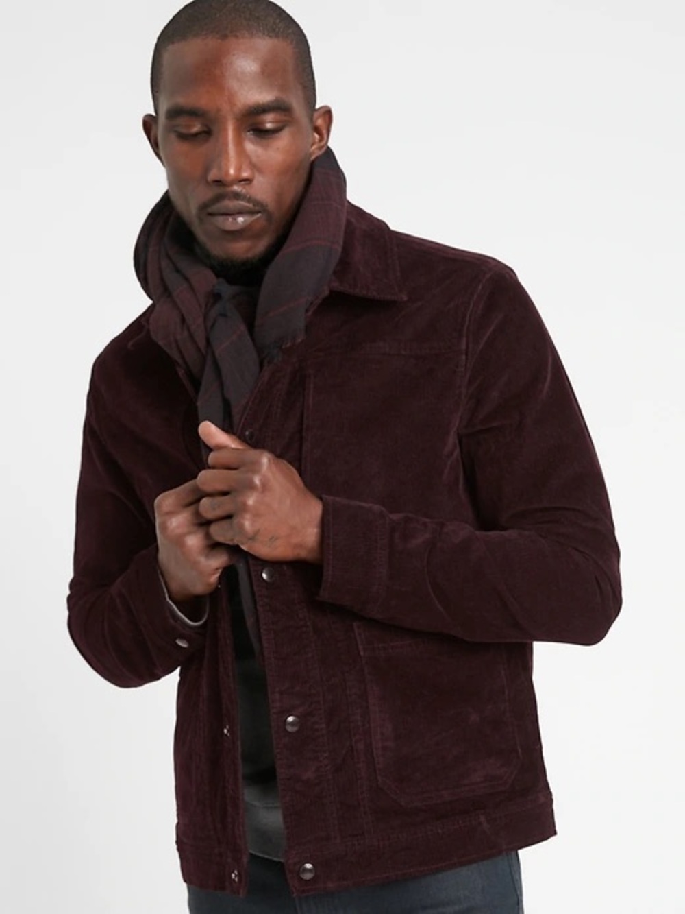 Banana Republic Corduroy Truck Jacket - Deep Burgundy
